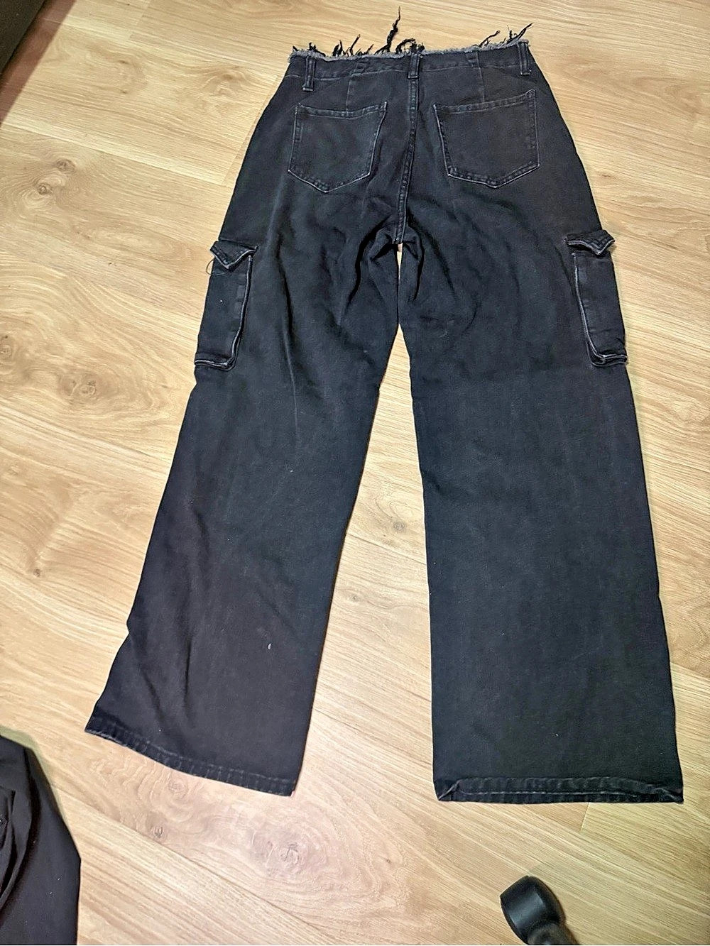 Women's Black Wide Leg Cargo Pants